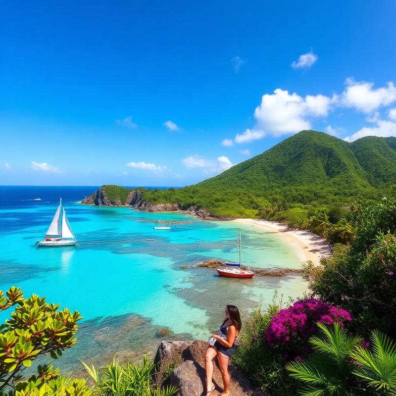 Lagon turquoise aux Antilles
